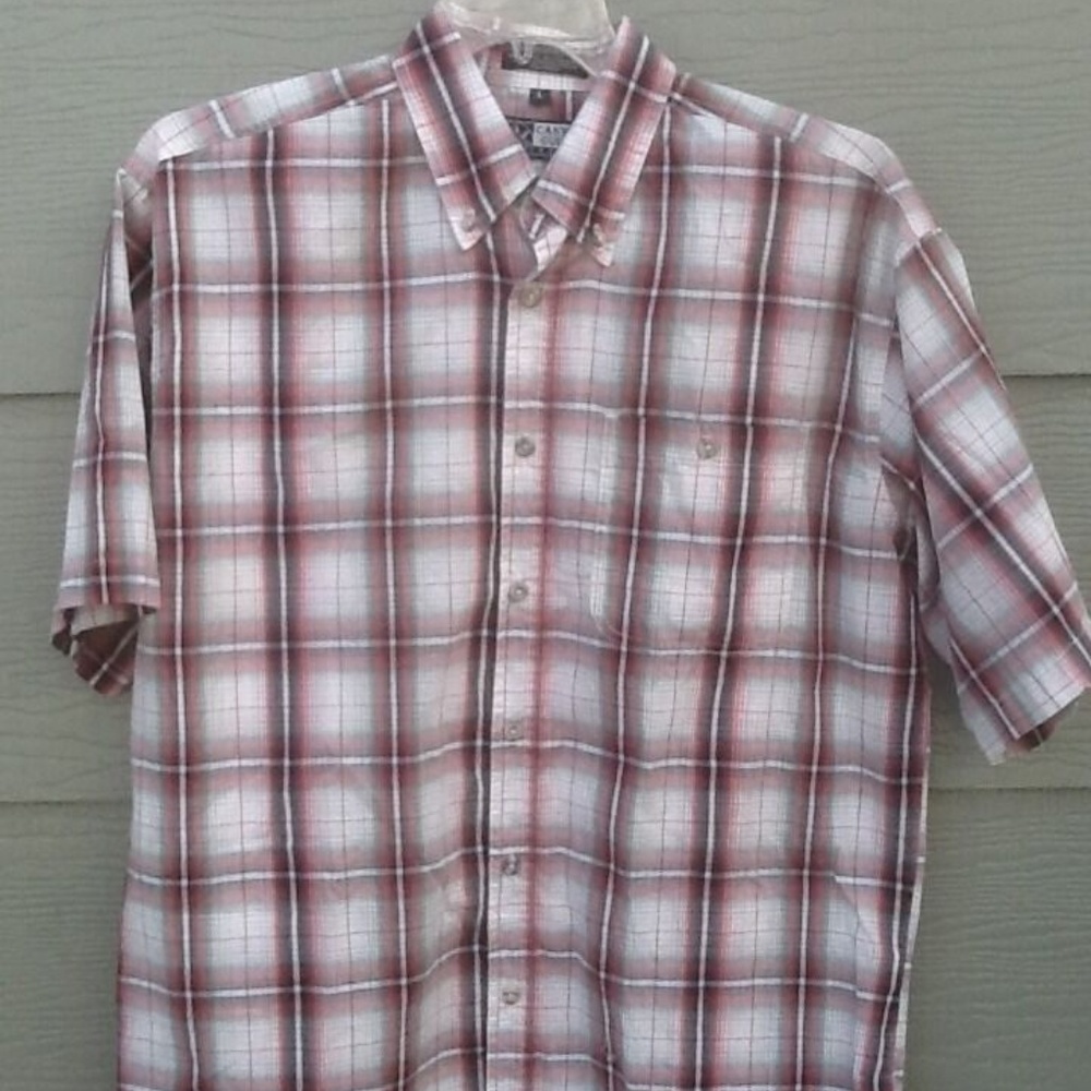Canyon Guide Outfitters Shirt Sz L Red White Plaid
